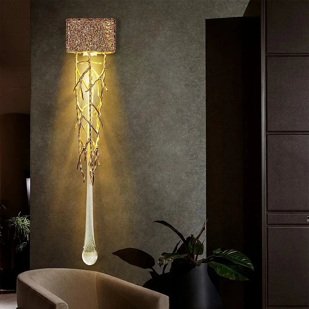 suspension lumineuse moderne or transparentes filigrane doré led câble suspendu élégante chambre salon