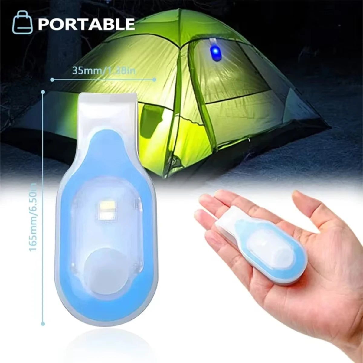 lampe torche clip magnétique led bleu moderne auto défense lumière intense pratique