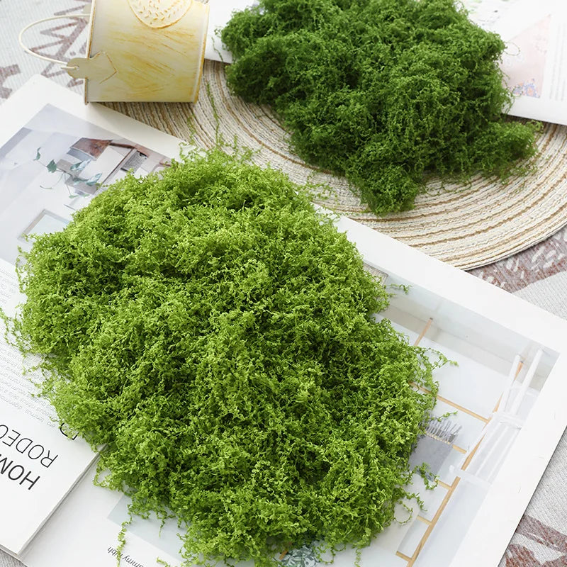 mousse décorative verte polyester décoration intérieure terrariums pots plantes diy bonsaï filamenteuse duveteuse