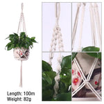 support plante suspendue macramé blanc cassé artisanal anneau métallique pot plante balcon jardinintérieur
