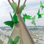 guirlande papillons papier couleurs violet bleu orange rose vert guirlande festive enfantine bohème structure