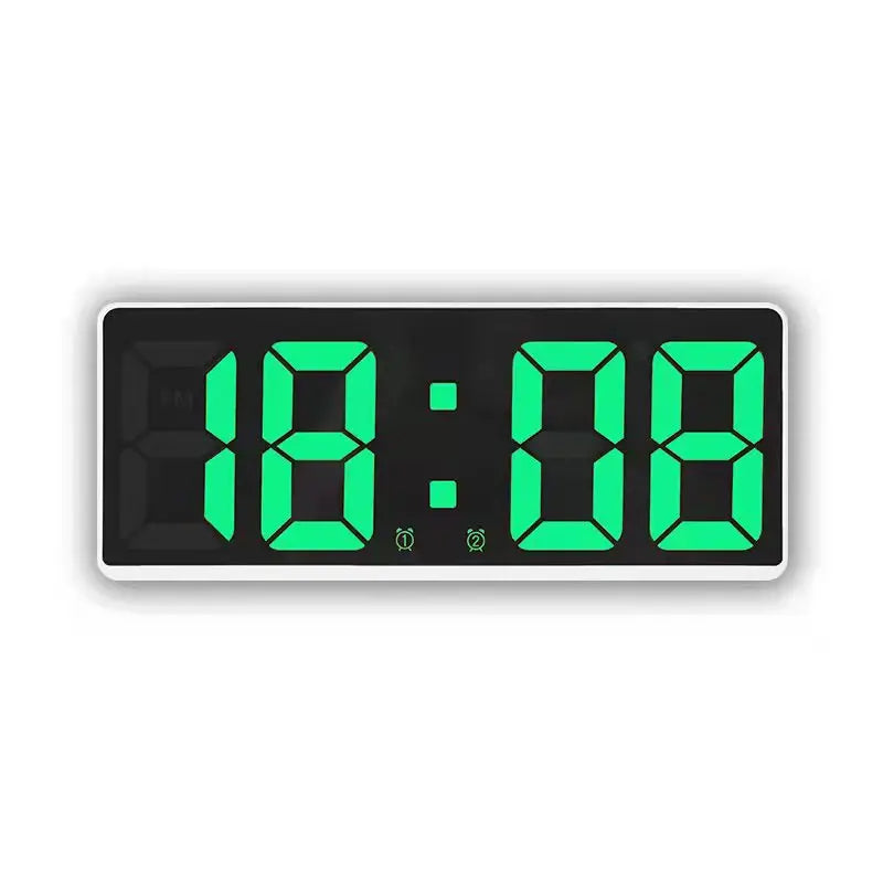 horloge numérique moderne affichage LED noir quartz détecteur vocal 12H 24H