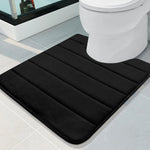 tapis bain noir antidérapant mousse mémoire forme salle bain moderne absorption haute qualité
