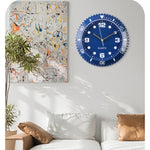 horloge murale classique numérique bleu abstraite quartz sans bruit salon