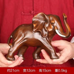 statuette éléphant résine marron foncé sculptée relief décorative maison réaliste