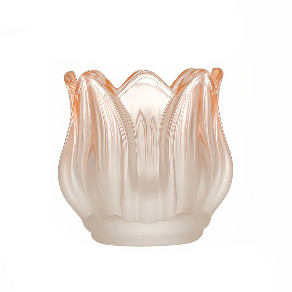 support bougie tulipe moderne rose rouge vert transparentDecoration élégante maison mariage
