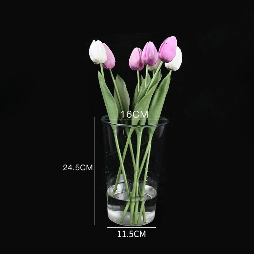 vases modernes transparents rectangulaires lisses intérieur décoration arrangement floral table