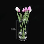 vases modernes transparents rectangulaires lisses intérieur décoration arrangement floral table
