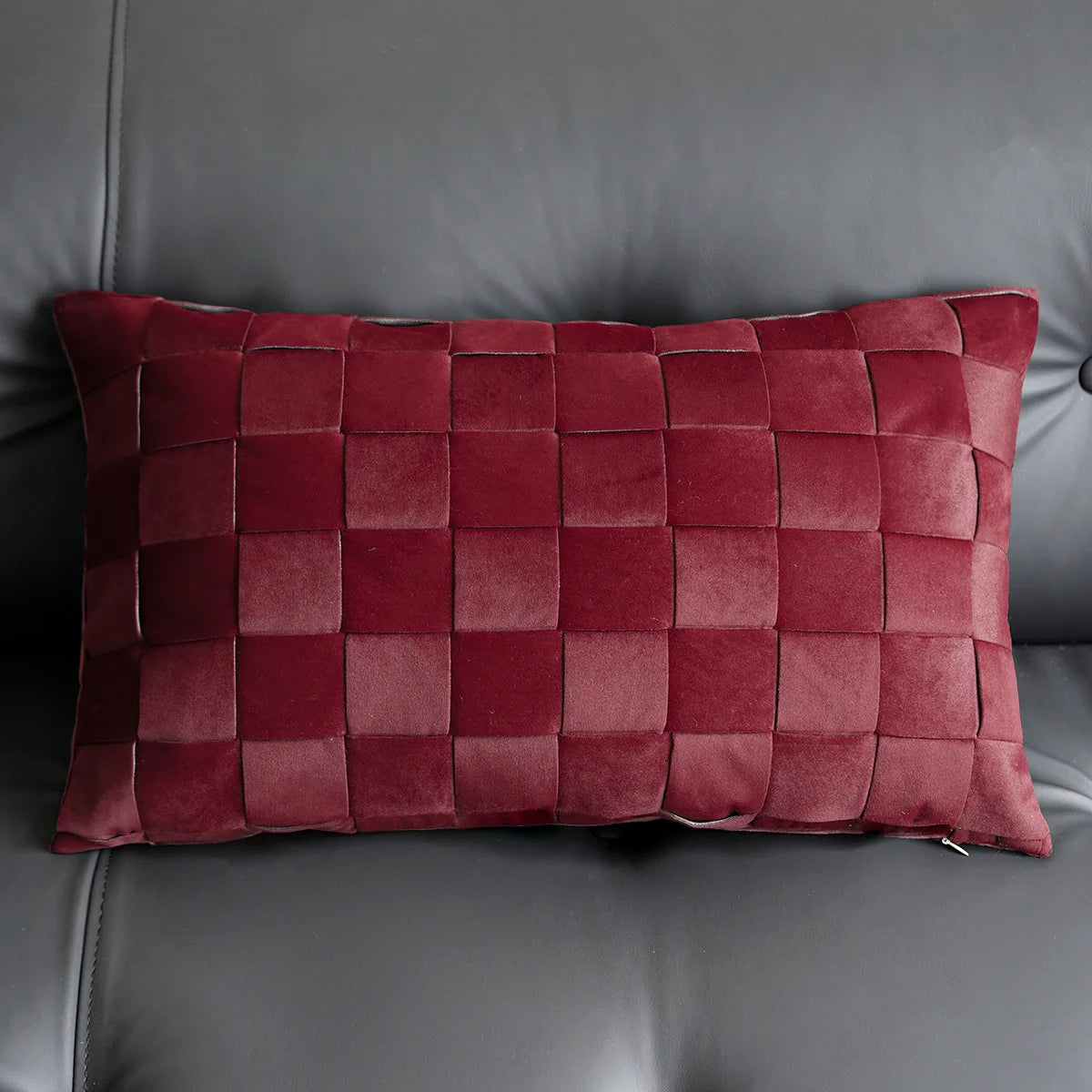 coussin housse carré moderne motif végétal feuilles fleurs adhésif polyester 45x45cm 30x50cm decoration intérieur