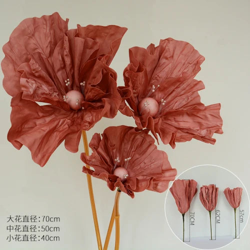 fleurs artificielles coquelicot mariage decoration intérieure moderne rose bleu rougeclair elégant tringle fixée