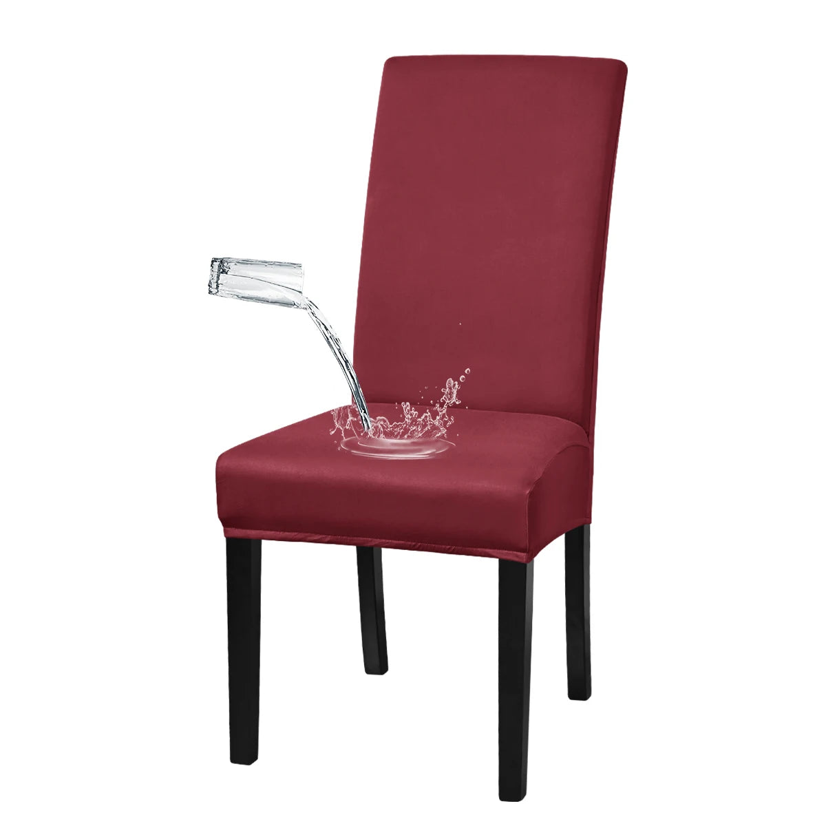 housse chaise moderne élasthanne polyester waterproof noir élastique transformation chaise ancienne neuve