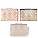 tapis cuisson silicone macarons cercles imprimés beige rouge moderne