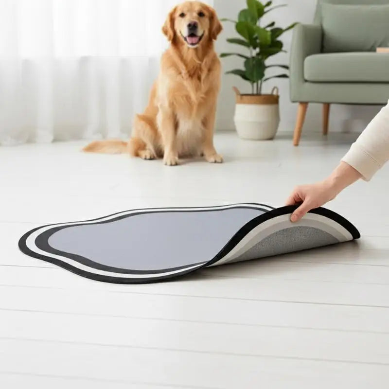 tapis absorbant boue diatomées animaux compagnie bol nourriture gris moderne minimaliste adhésif rapide sec