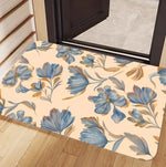tapis sol feuilles tropicales moderne vert bleu marron beige résistant antidérapant 30x50cm 40x60cm
