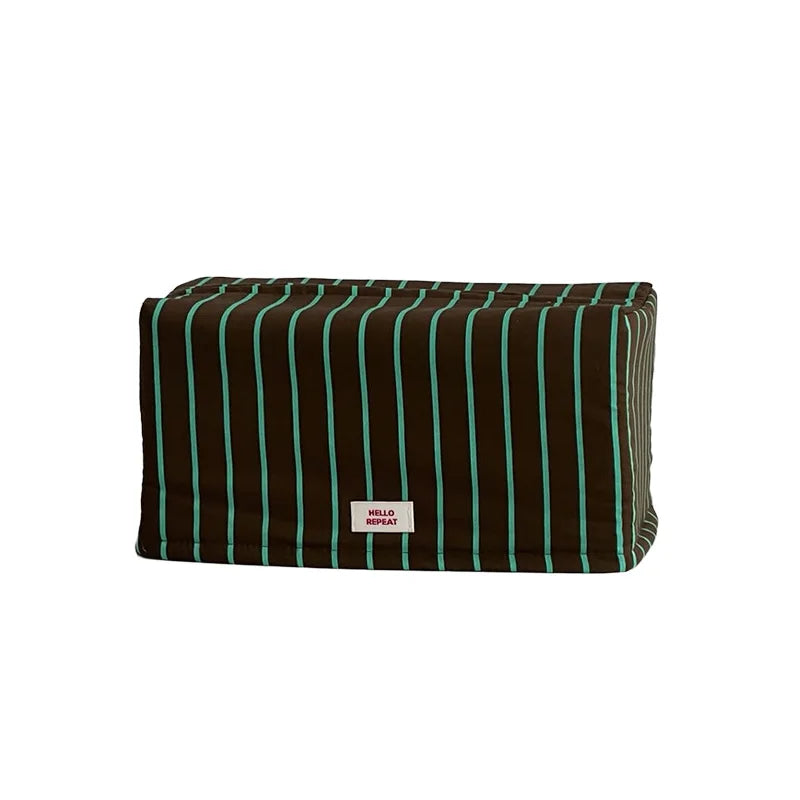 boîtes mouchoirs rayées moderne tissu amovible blanc rouge vert bleu mouchoirs blancs minimaliste salon