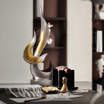 Statue abstraite vert clair salon
