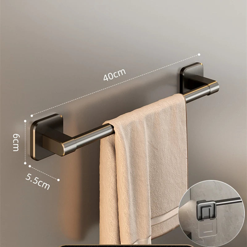 porte serviettes adhésifs muraux modernes argenté blanc gris minimaliste sans percer 30cm 40cm