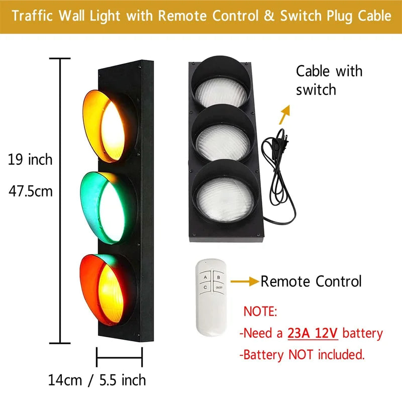 lampe signalisation murale moderne télécommande rouge jaune vert led noir