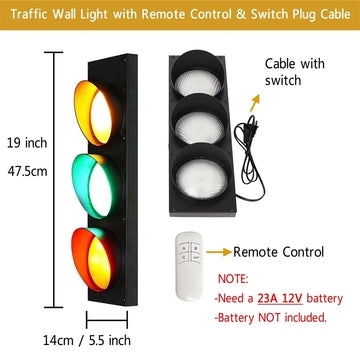 lampe signalisation murale moderne télécommande rouge jaune vert led noir