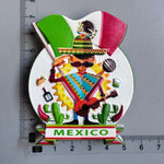 aimants réfrigérateur mexicains sombreros guitares cactus motifs floraux animaux exotiques souvenirs traditionnels multicolores