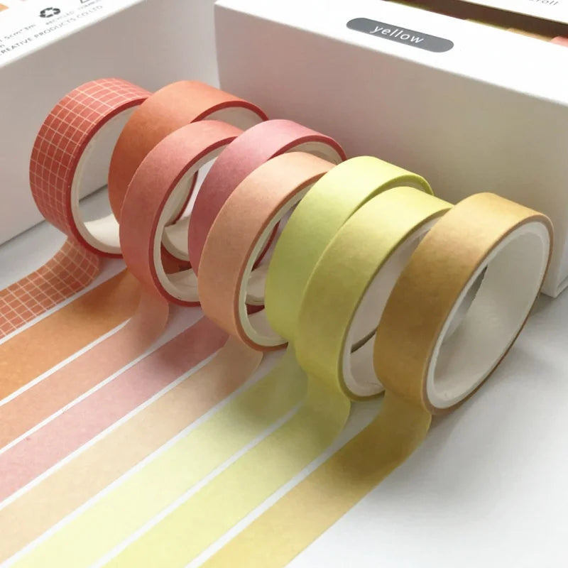 ruban adhésif décoratif multicolore washi minimaliste moderne 3m noir blanc violet rose orange jaune