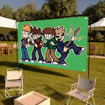 écran projection pop art dessins animés multicolore clips accroché 180cm 150cm chambre