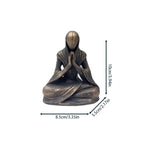 statue décorative méditative résine bronze doré figure assise spirituel abstraite chambre zen yoga