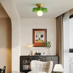 plafonnier moderne verre opacique vert rose noir jaune cool warm ledintérieur chambre salon
