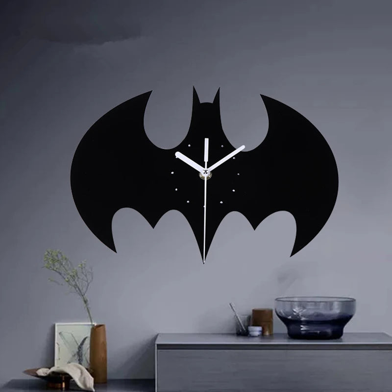 horloge murale quartz batman moderne acrylique noir salon maison restaurant