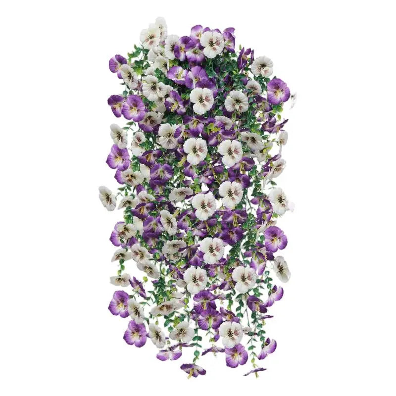 fleurs artificielles violettes oranges jaunes roses blanches décoration intérieure moderne pendaison fête