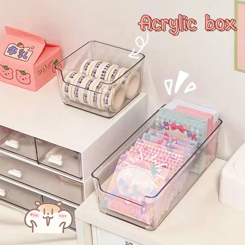 boîtes rangement transparentes modernes empilables poignées minimaliste très transparent organisateur