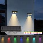 lampes solaires murales extérieures modernes ip65 led couleur variable panneau solaire texturé