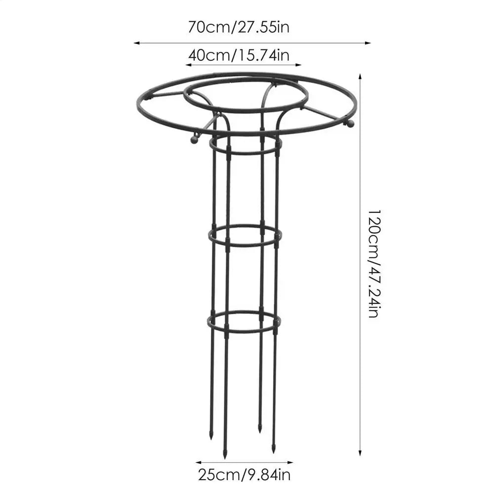 support plante grimpante métal noir structure circulaire annneau horizontal moderne jardin 150cm