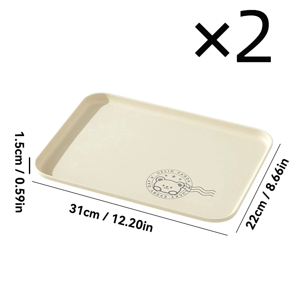 assiettes modernes plastique imprimées ours tasse cuillère serviette dessin animé minimaliste