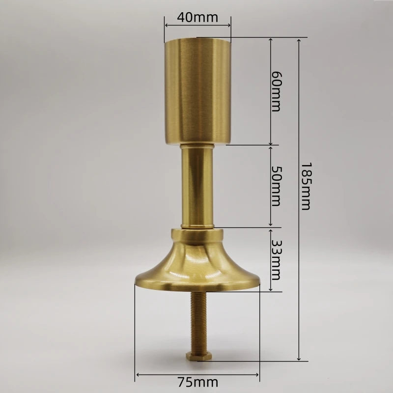 support lampe doré classique tige centrale anneaux fixation adhésif base disque sommet retenu grille