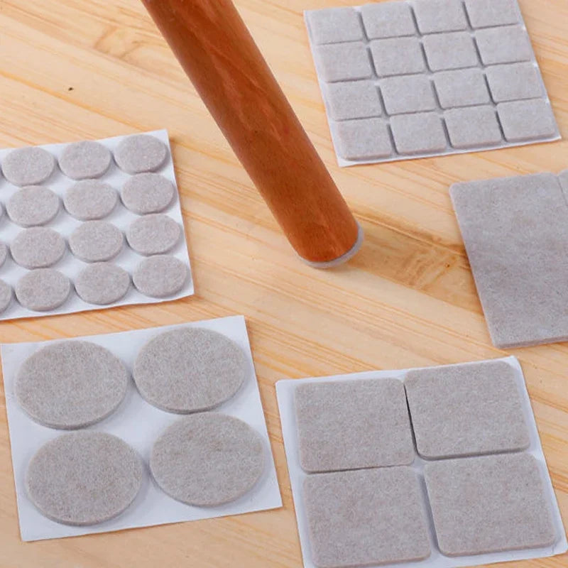 protecteurs pieds tables feutre nylon adhésifs gris clair foncé réduisent bruit antidérapants utilitaires pratiques