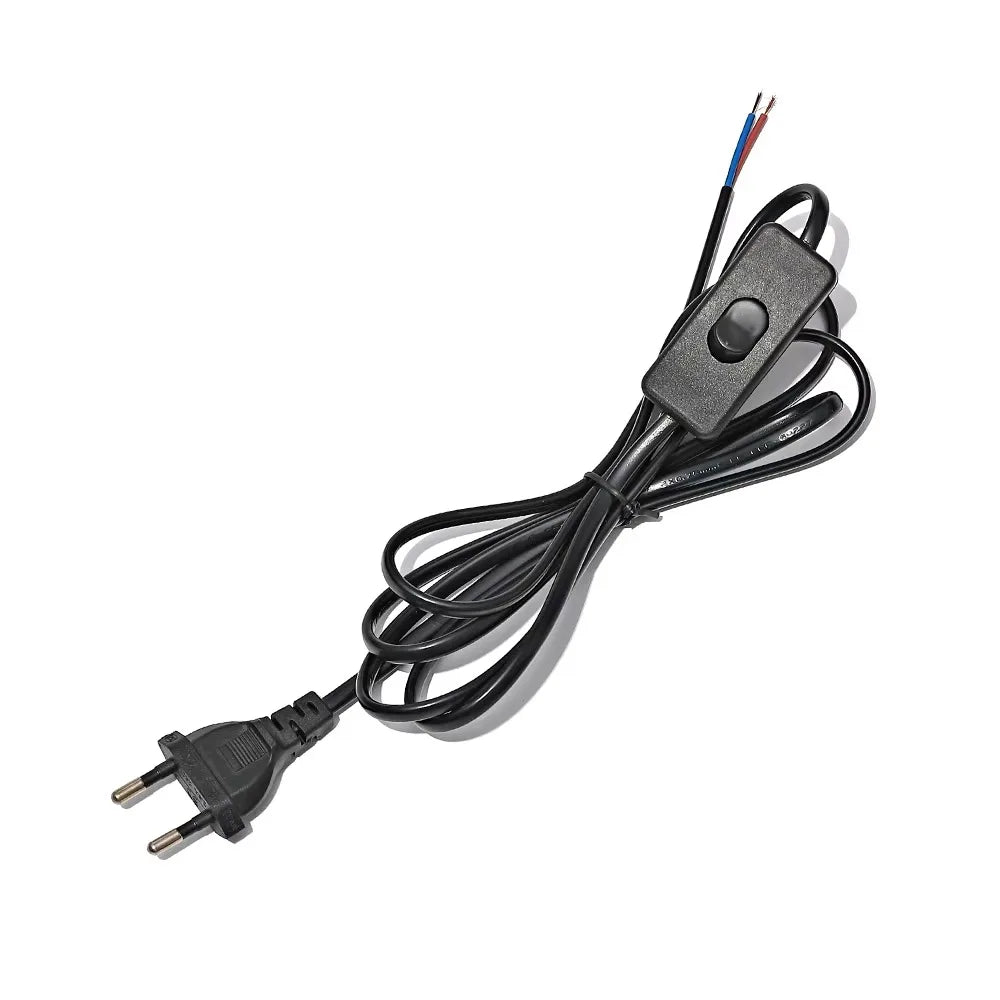 interrupteur lumière blanc noir câble prise alimentation led moderne variateur