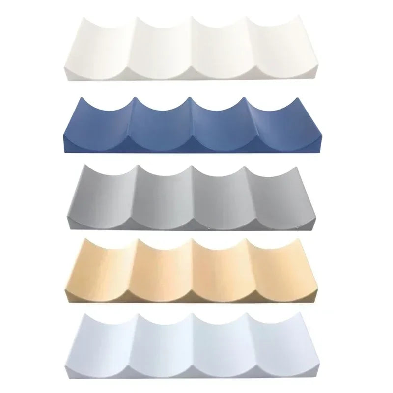 support mural canettes bleu marine rose pâle plissé moderne adhésifversible