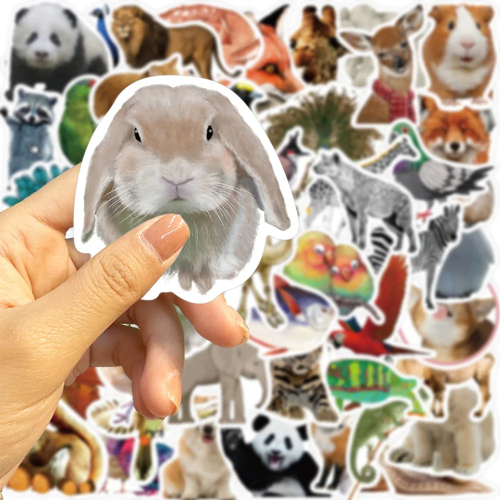 sticker animal sauvage jungle réaliste adhésif divers couleur ours lion éléphant scrapbooking diy coque