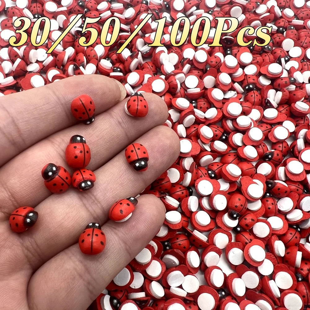 accessoires décoration coccinelle bois rouge adhésif bricolage fêtes cartes diy jardins chambre réaliste