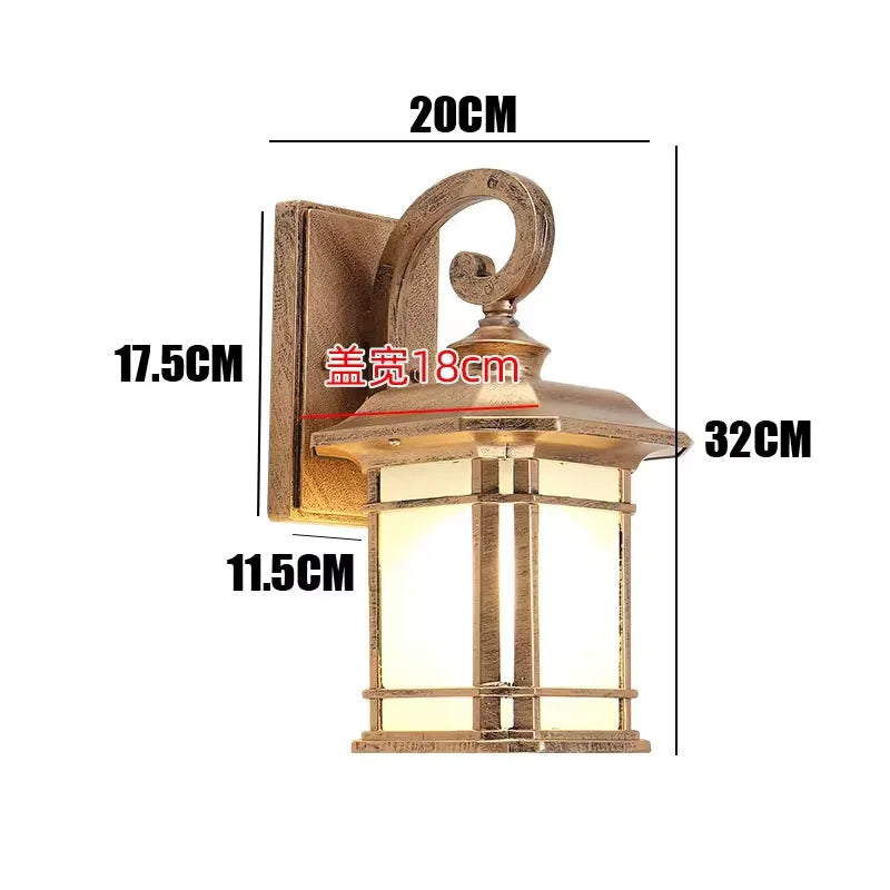 lampe murale extérieure noire classique rustique barreaux transparents hydrofuge mur vis fixations