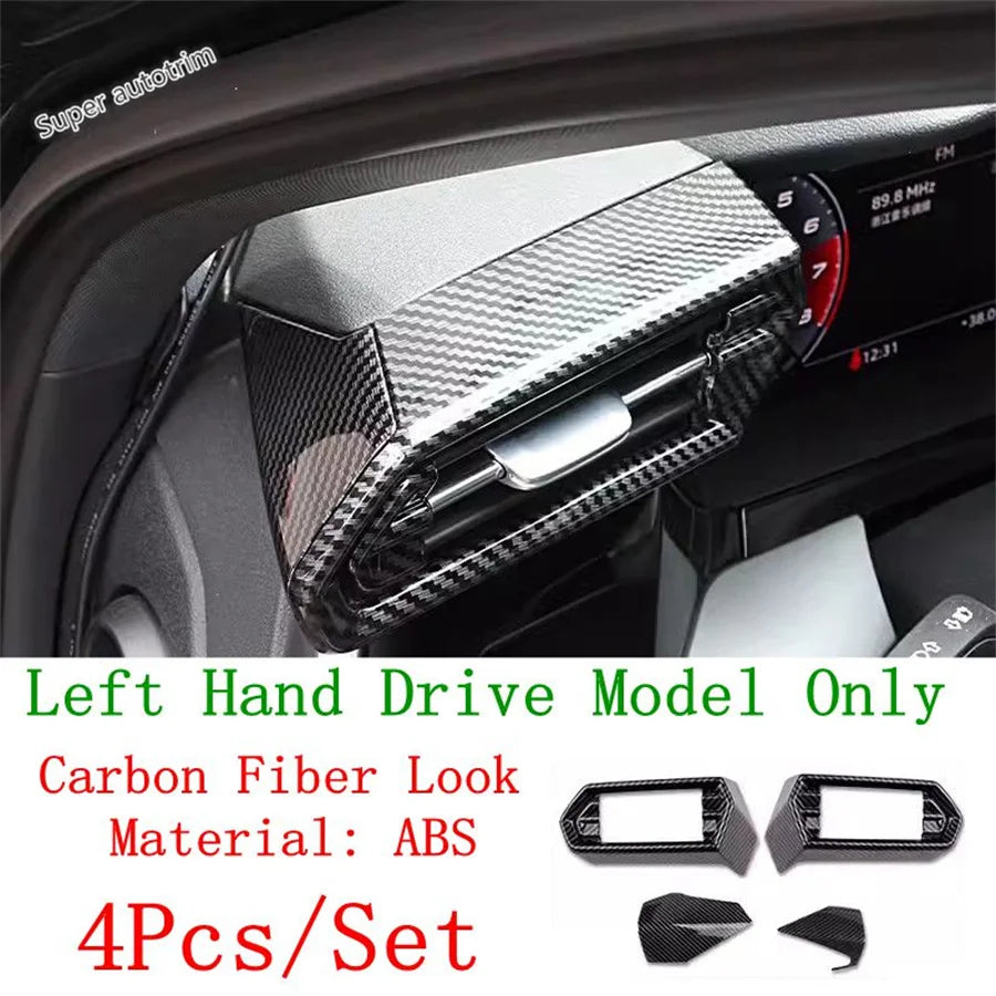 cache climatisation noir fibre carbone moderne audi a3 8y 2021 2024intérieur abs