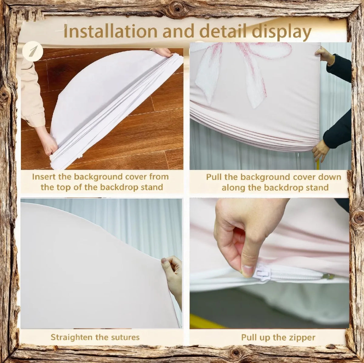 support fond personnalisable métal blanc moderne 3ft 4ft instructions pieds pliants
