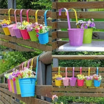pots fleurs suspendus métal couleur aléatoire rustique fixations anse drainage extérieur vintage