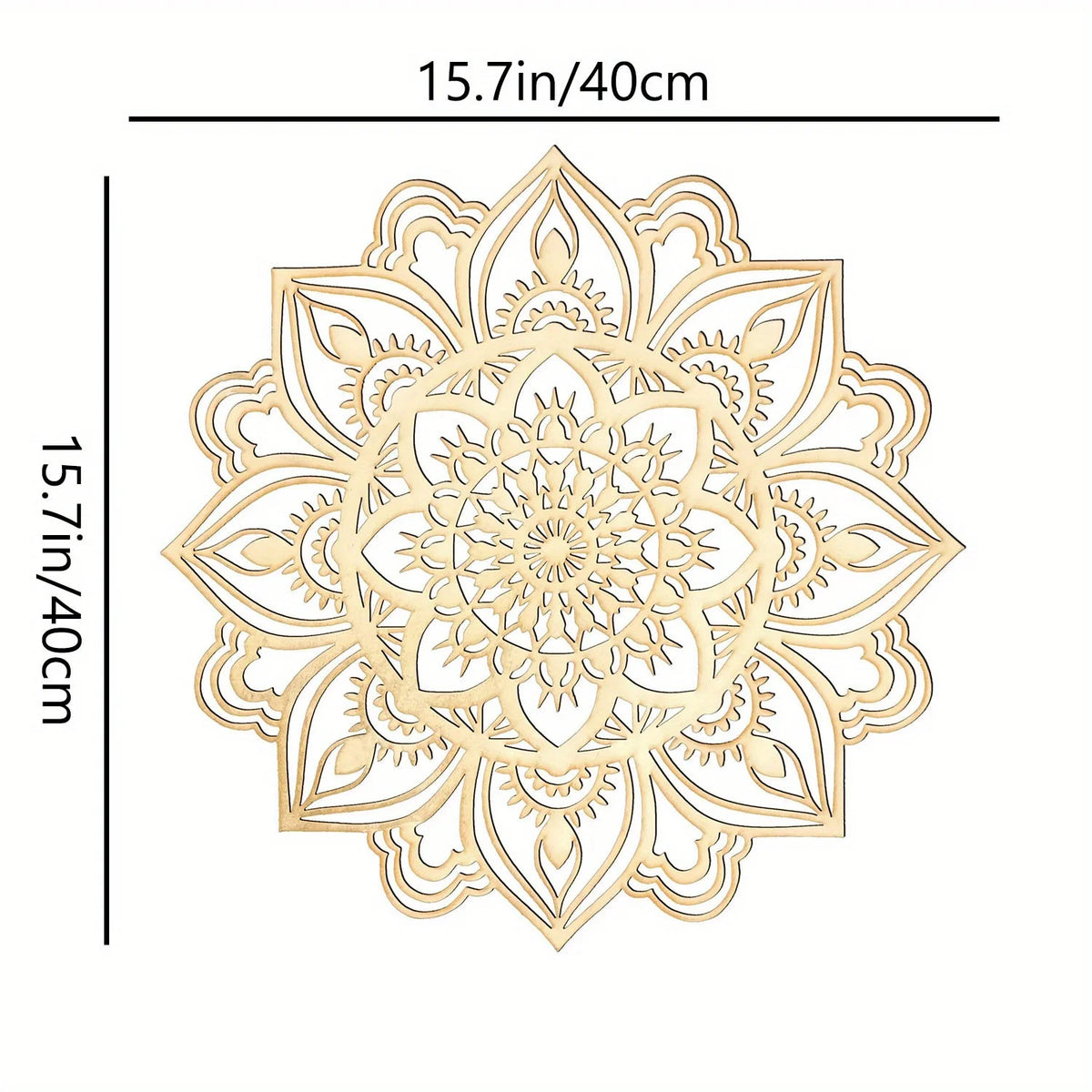 décor mural mandala doré floral symétrique moderne adhésif métal chic salon ethnique bohème