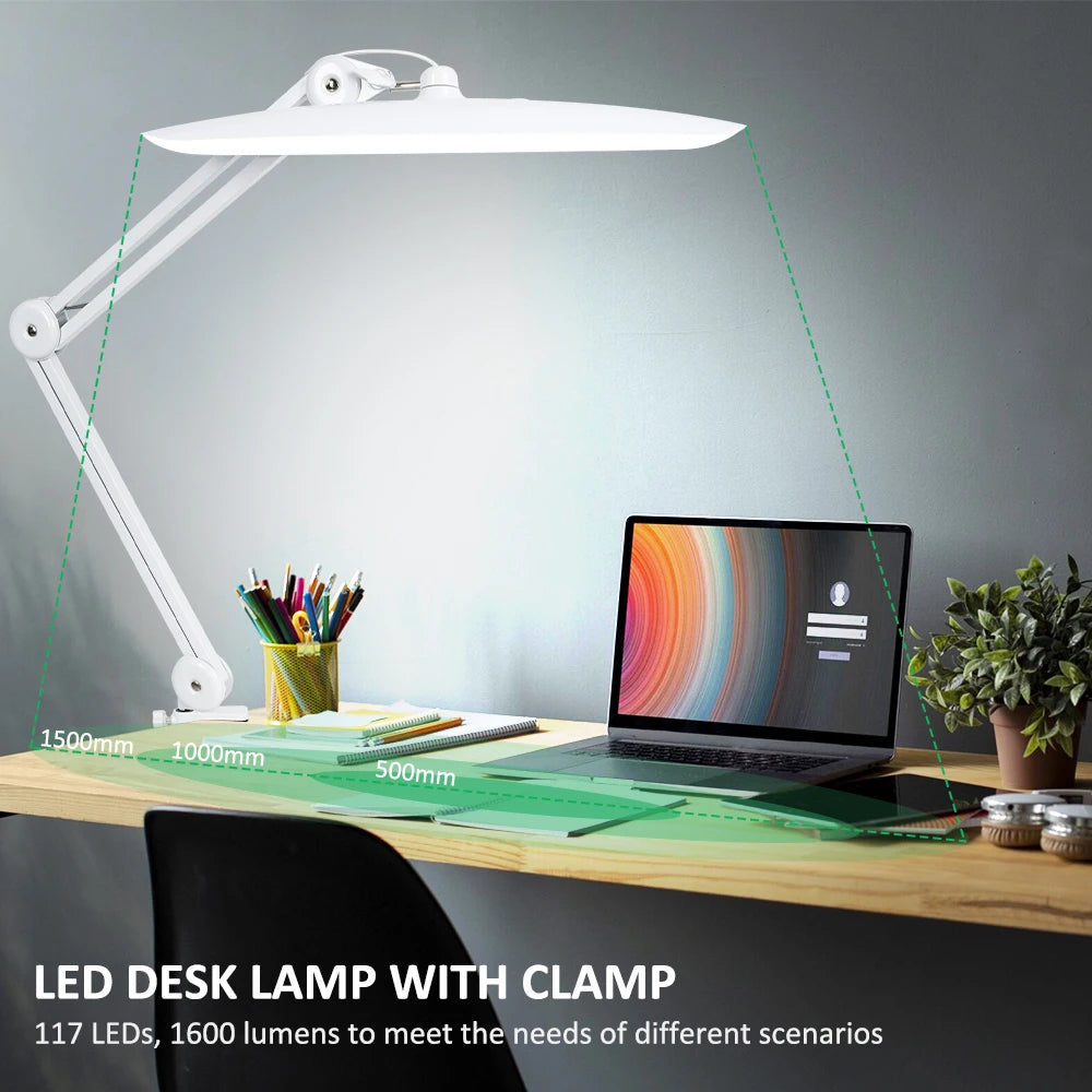 lampe blanc moderne plateau articulé ajustable lumière led intense réglable sans fil acier inoxydable