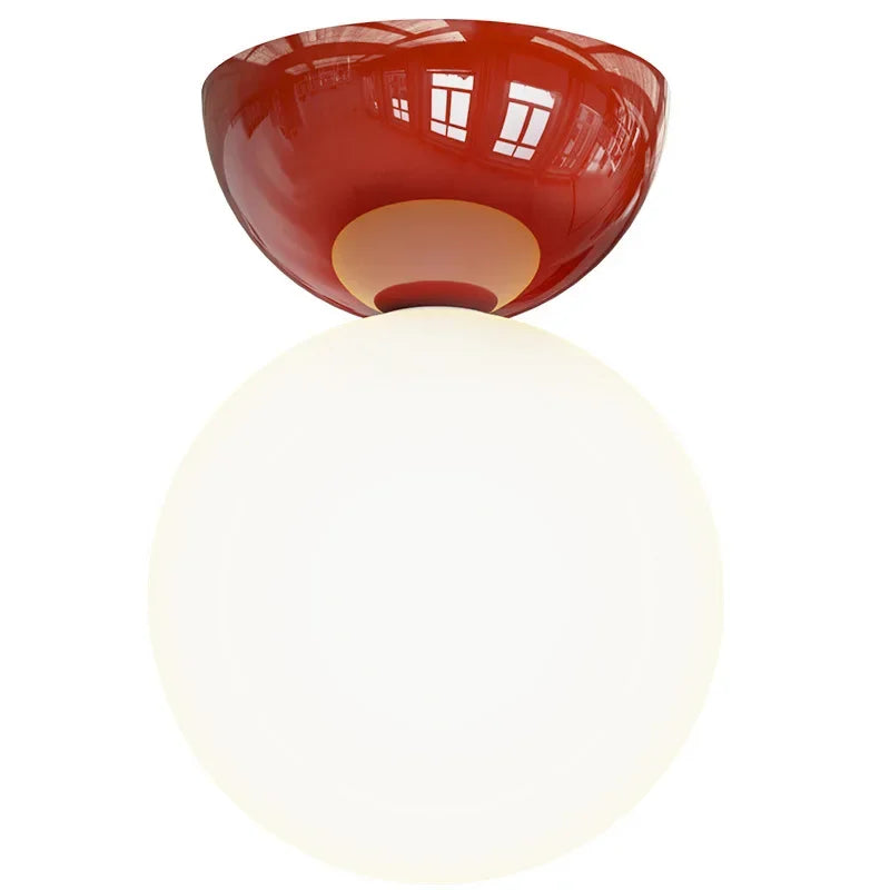 plafonnier moderne minimaliste verre opaque ampoule led g9 rouge blanc vert