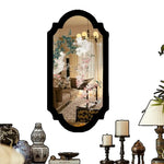 miroir mural adhésif noir fleurs papillons classique salon chambre deco