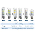 ampoules led blancs grains maïs modernes e14 e27 salon chambre 360 lumens