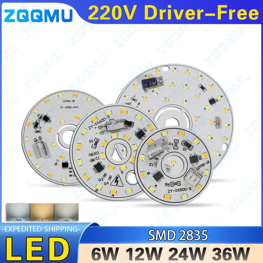 ampoule led 24w 36w 48w couleurs 6000k 3000k source lumineuse smd2835 alu moderne